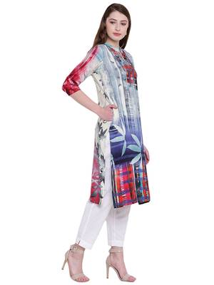 Multicolor printed rayon kurti 3