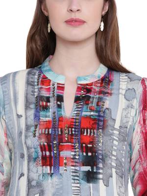 Multicolor printed rayon kurti 5