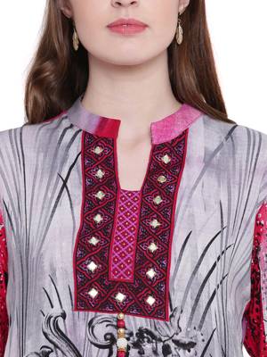 Multicolor printed rayon kurti 5