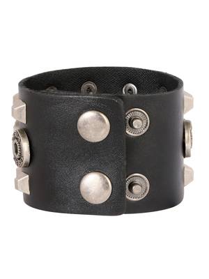 Hexagon Diesel Funky 100% Genuine Handcrafted Rhodium Black Adjustable Leather Bracelet Boys 3