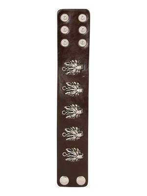 Tiger Head Funky 100% Genuine Handcrafted Rhodium Chocolate Brown Adjustable Leather Bracelet Boys 3