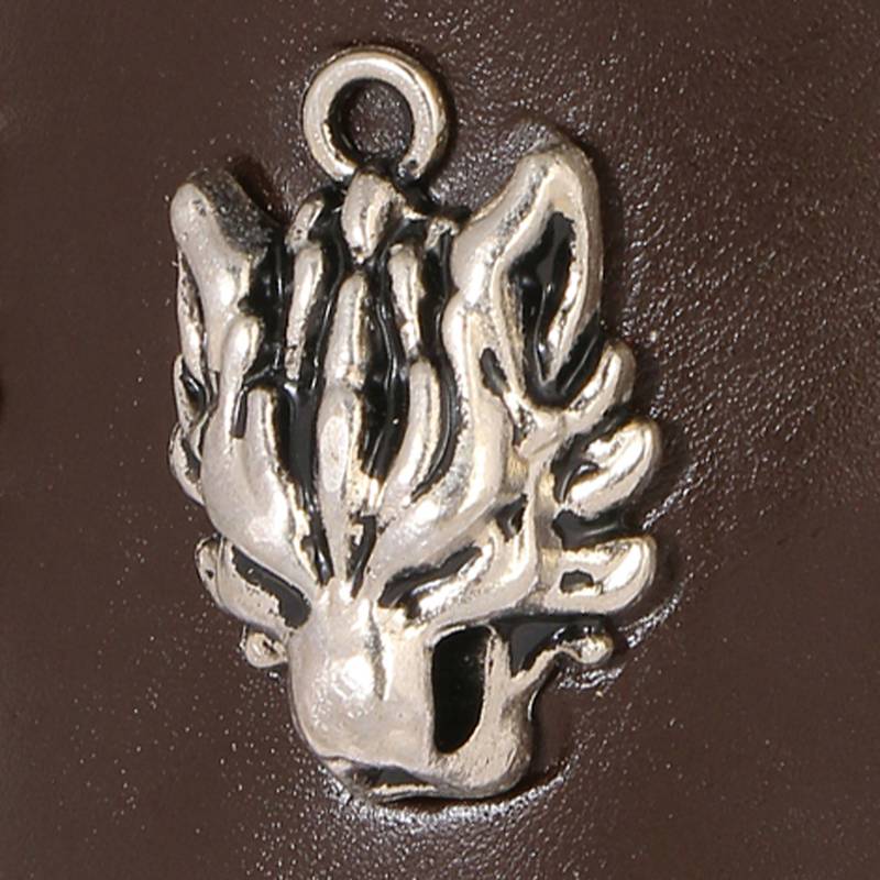 Tiger Head Funky 100% Genuine Handcrafted Rhodium Chocolate Brown Adjustable Leather Bracelet Boys