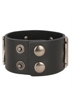 X Diesel Funky 100% Genuine Handcrafted Rhodium Black Adjustable Leather Bracelet Boys 2