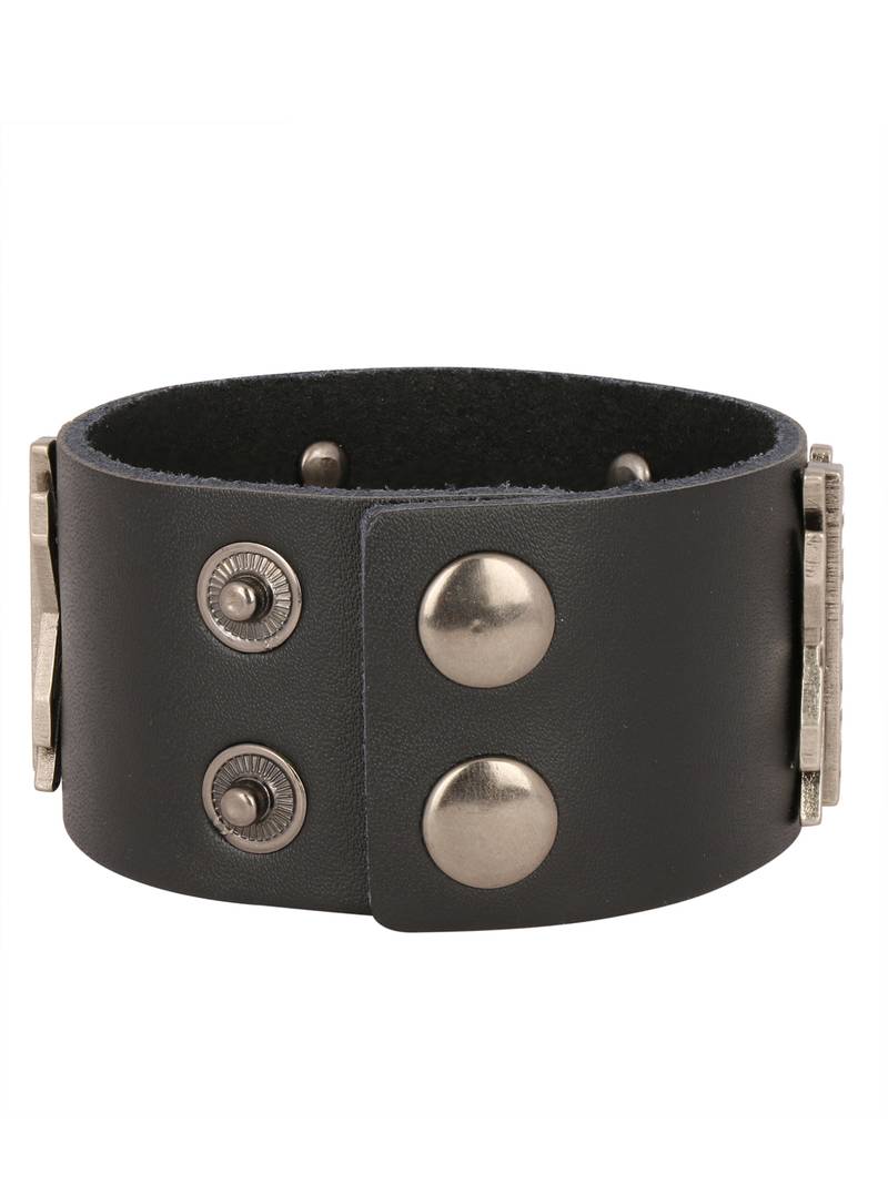 X Diesel Funky 100% Genuine Handcrafted Rhodium Black Adjustable Leather Bracelet Boys