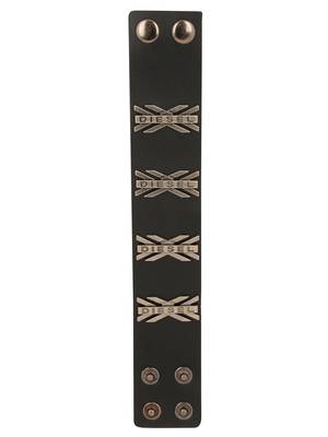 X Diesel Funky 100% Genuine Handcrafted Rhodium Black Adjustable Leather Bracelet Boys 4