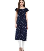 Blue printed crepe kurti