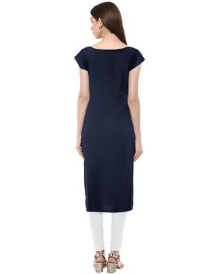 Blue printed crepe kurti 3