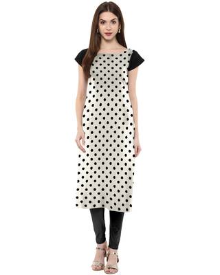 White printed crepe kurti 1