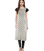 White printed crepe kurti
