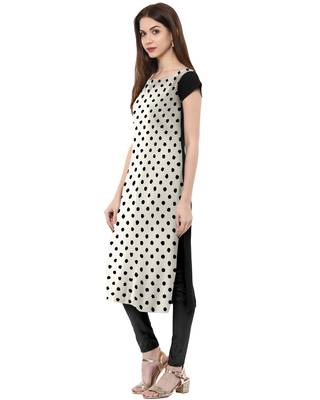 White printed crepe kurti 2