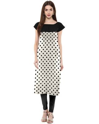 White printed crepe kurti 1