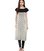 White printed crepe kurti