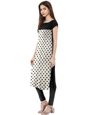 White printed crepe kurti 2