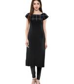 Black printed crepe kurti