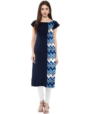Multicolor printed crepe kurti 1