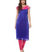 Blue printed lycra kurti