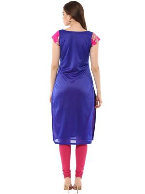 Blue printed lycra kurti 3