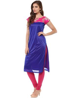 Blue printed lycra kurti 4