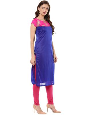 Blue printed lycra kurti 5