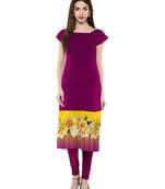Purple printed crepe kurti
