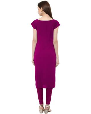 Purple printed crepe kurti 3