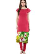 Pink printed crepe kurti