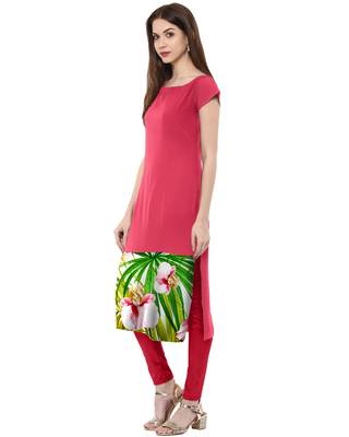 Pink printed crepe kurti 2