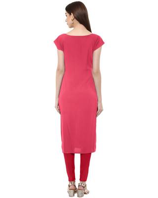 Pink printed crepe kurti 3