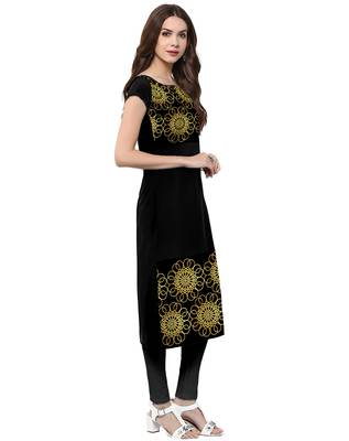 Black printed crepe kurti 2