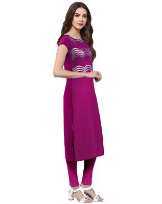 Magenta printed crepe kurti 2