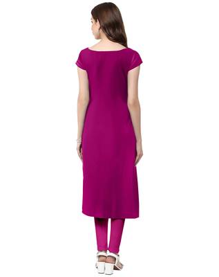 Magenta printed crepe kurti 3