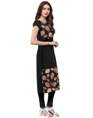 Black printed crepe kurti 2