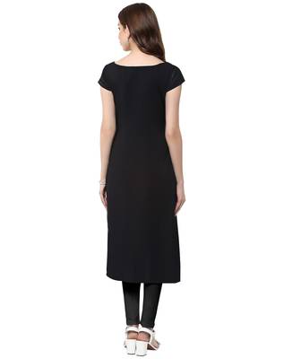 Black printed crepe kurti 3