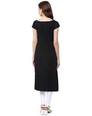 Black printed crepe kurti 3