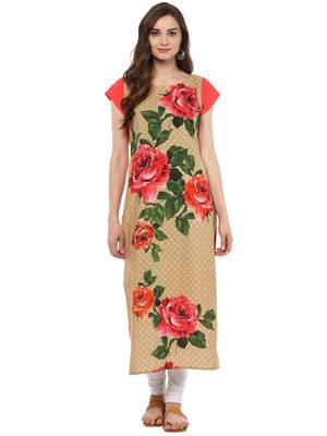 Multicolor printed crepe kurti 1