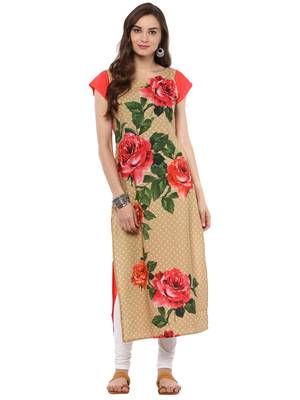 Multicolor printed crepe kurti 2
