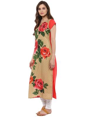 Multicolor printed crepe kurti 4