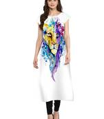 White printed crepe kurti