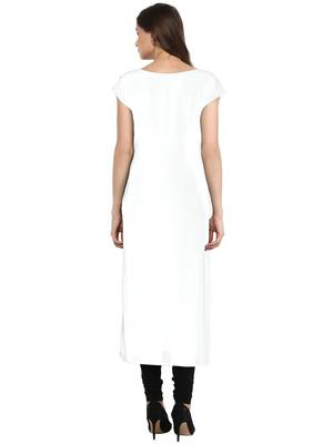 White printed crepe kurti 3