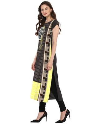 Multicolor printed crepe kurti 2