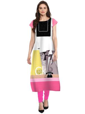 Multicolor printed crepe kurti 1