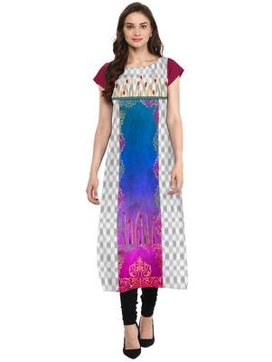 Multicolor printed crepe kurti 1