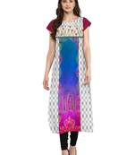 Multicolor printed crepe kurti