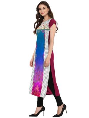 Multicolor printed crepe kurti 2