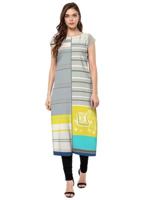 Multicolor printed crepe kurti 1