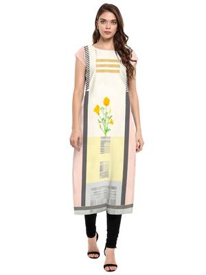 Multicolor printed crepe kurti 1