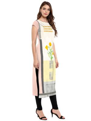 Multicolor printed crepe kurti 2
