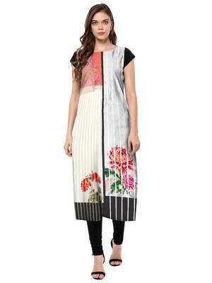 Multicolor printed crepe kurti 1