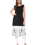 Black printed crepe kurti