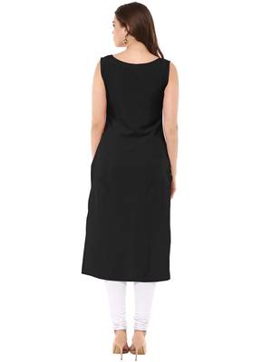 Black printed crepe kurti 3